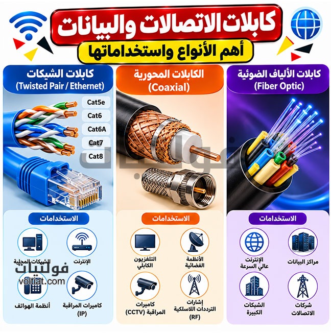 كابلات الاتصالات والبيانات