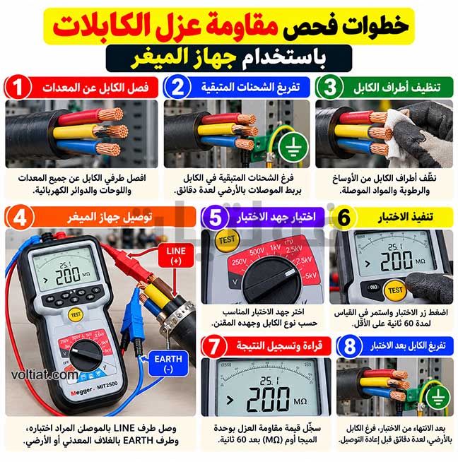 كيفية فحص مقاومة عزل الكابلات