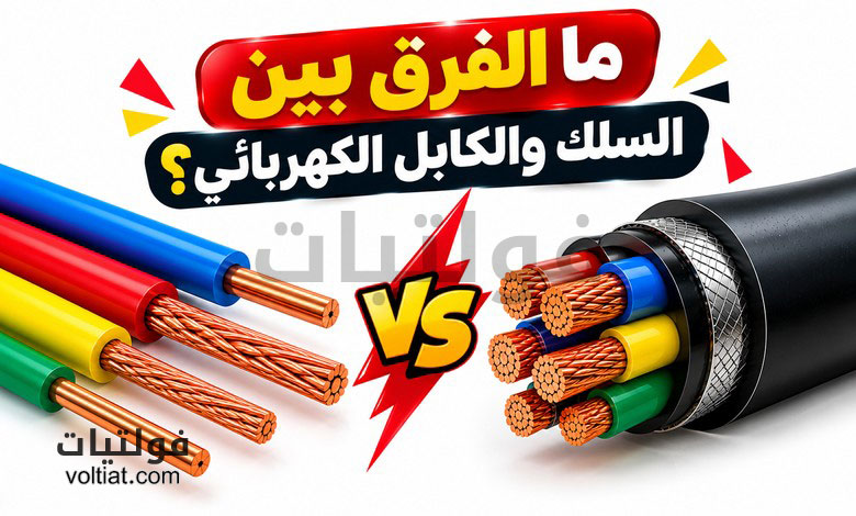 ما الفرق بين السلك والكابل الكهربائي