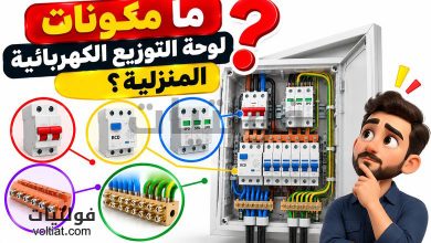 ما مكونات لوحة التوزيع الكهربائية المنزلية؟