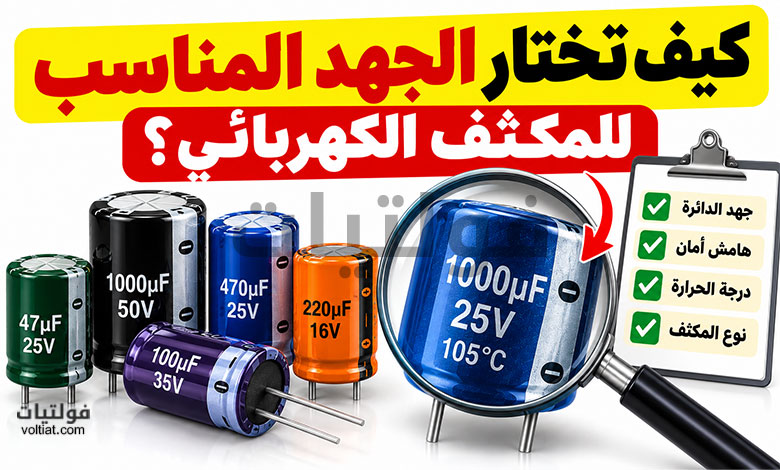 ماذا تعني قيمة الجهد المكتوبة على المكثف الكهربائي؟